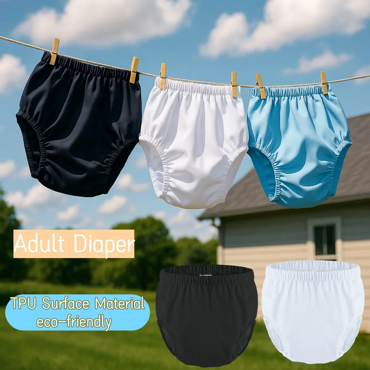 Couche-culotte imperméable et lavable pour adultes, réutilisable, protection anti-fuites