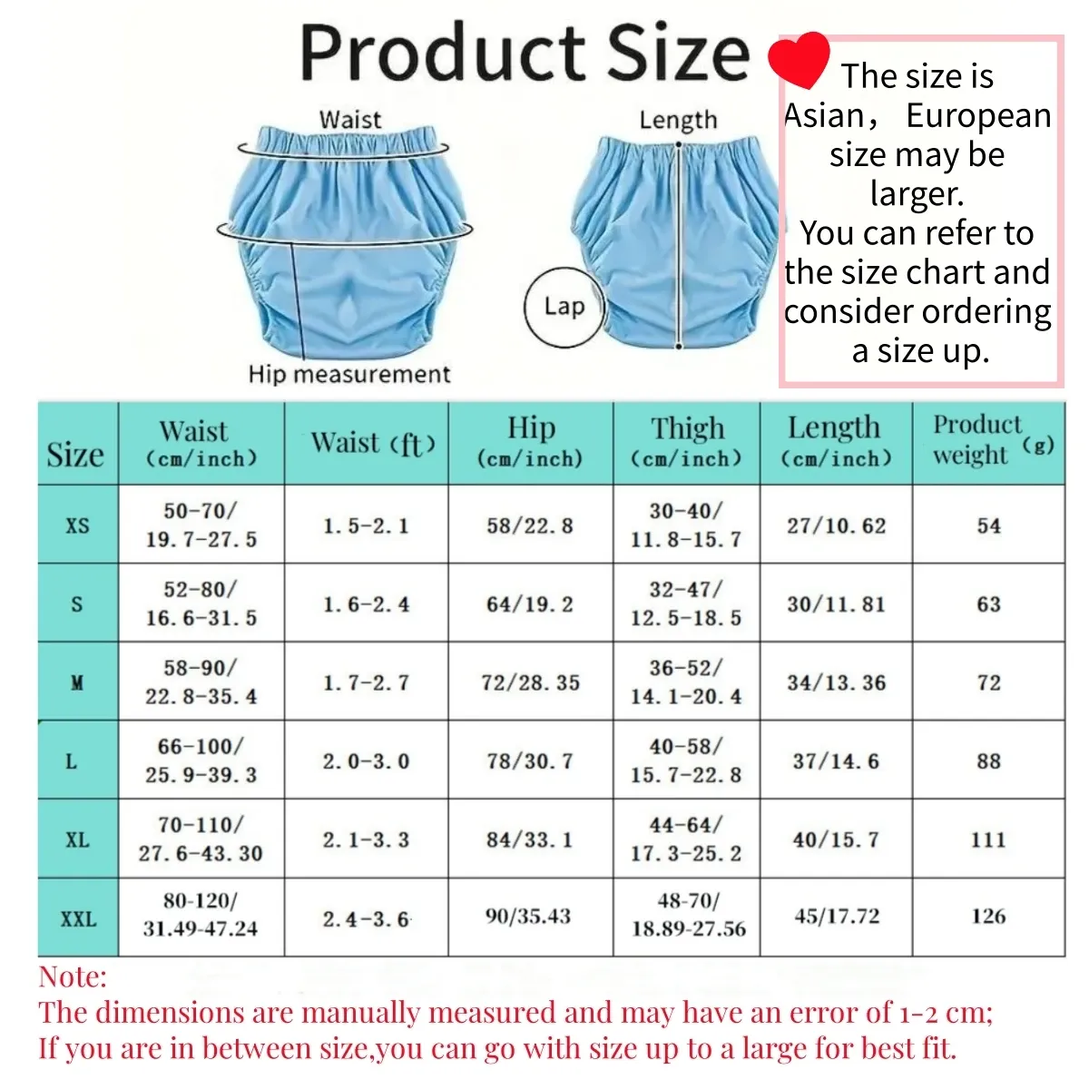 Couche-culotte imperméable et lavable pour adultes, réutilisable, protection anti-fuites 3