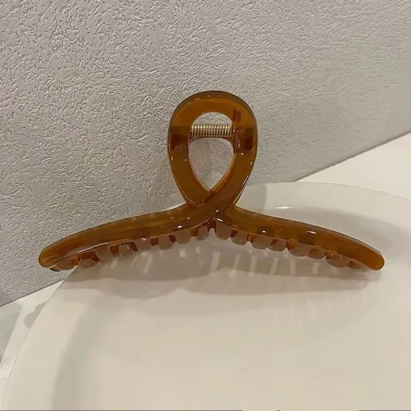 Grande pince griffe à cheveux en plastique transparent, 13 cm 18