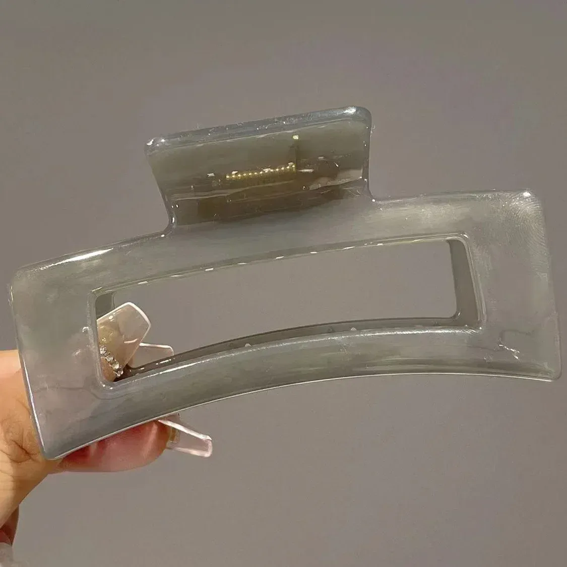 Grande pince griffe à cheveux en plastique transparent, 13 cm 21