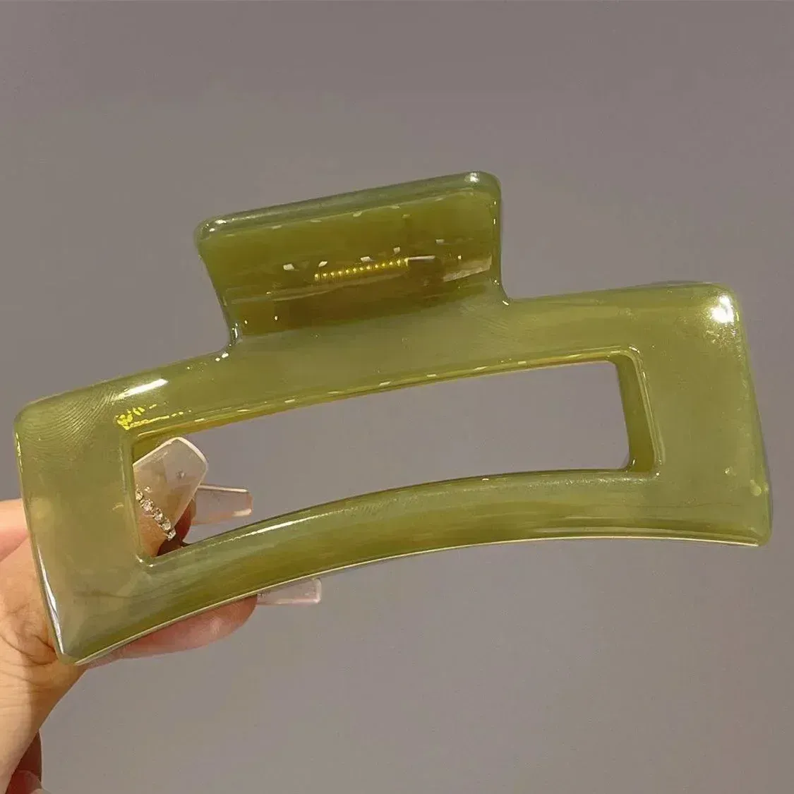 Grande pince griffe à cheveux en plastique transparent, 13 cm 19