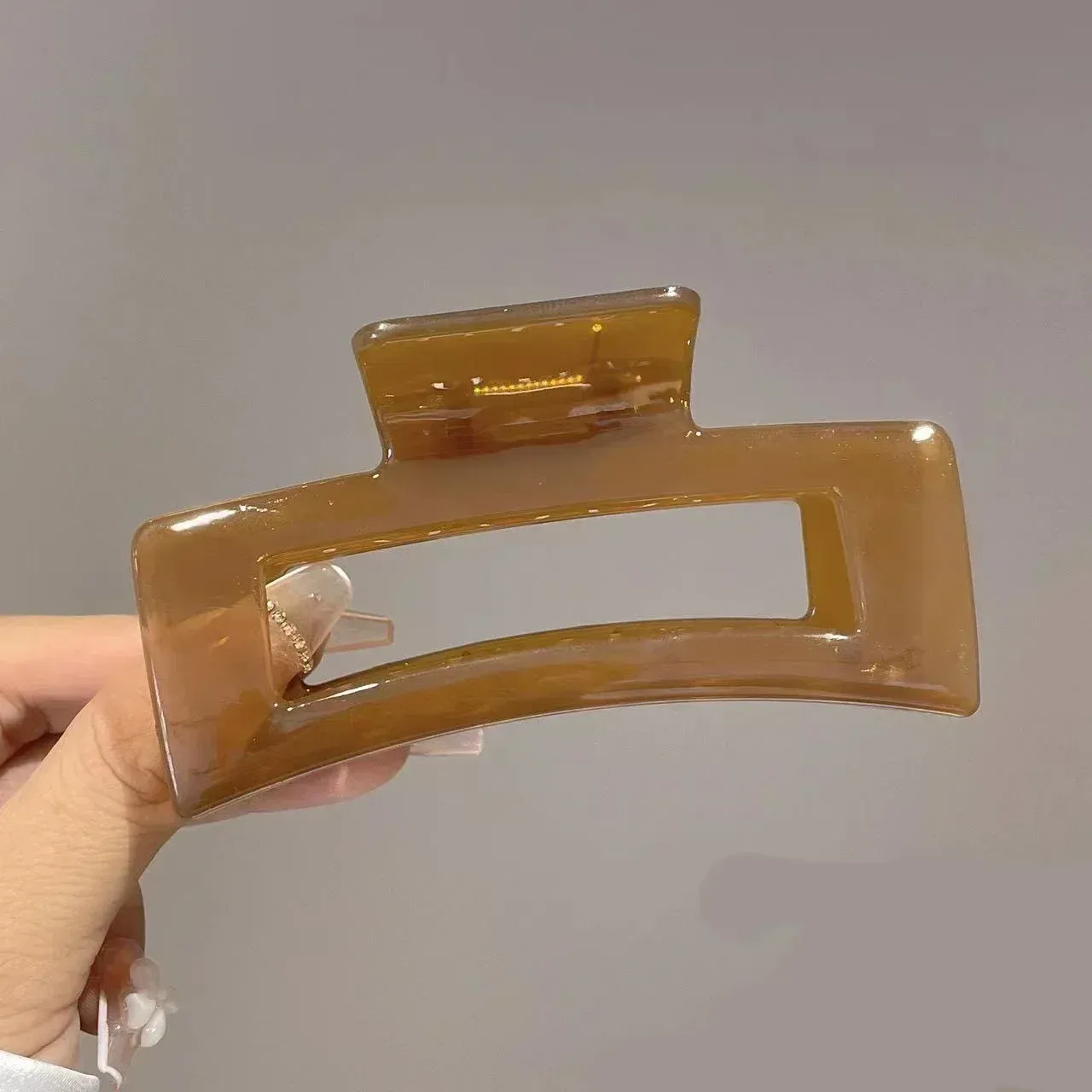 Grande pince griffe à cheveux en plastique transparent, 13 cm 20