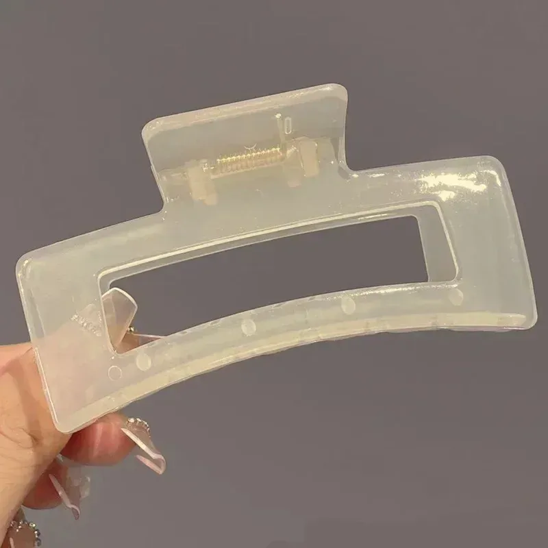 Grande pince griffe à cheveux en plastique transparent, 13 cm 17