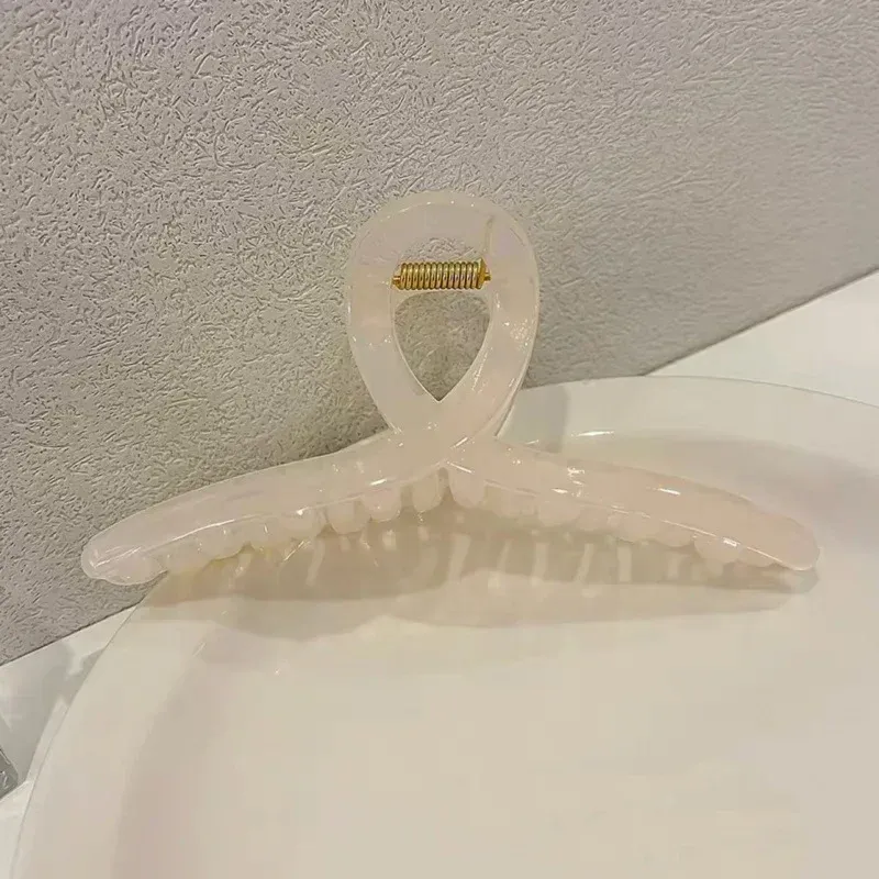Grande pince griffe à cheveux en plastique transparent, 13 cm 16