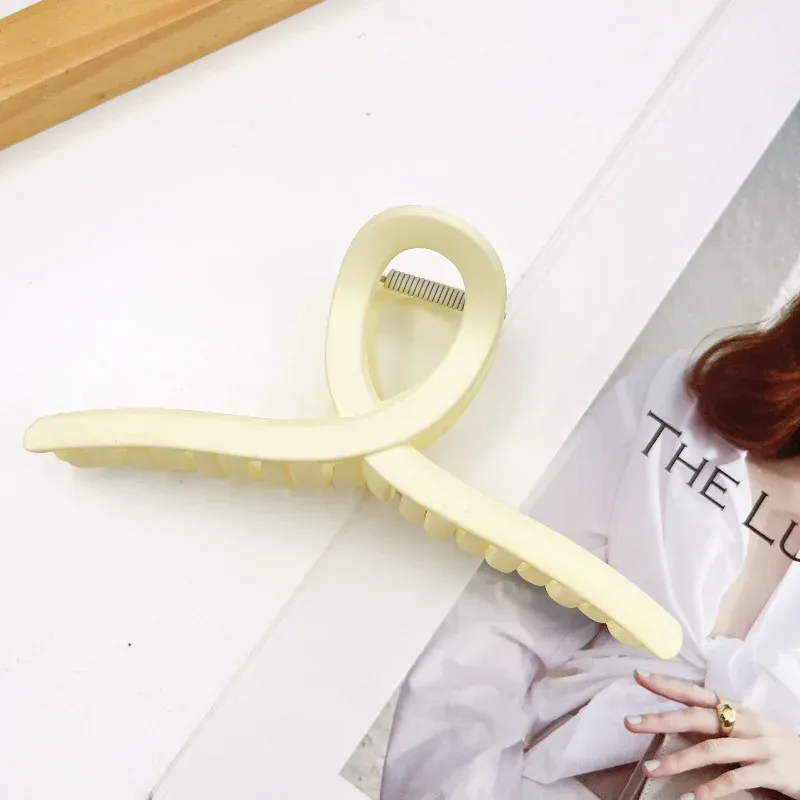 Grande pince griffe à cheveux en plastique transparent, 13 cm 22