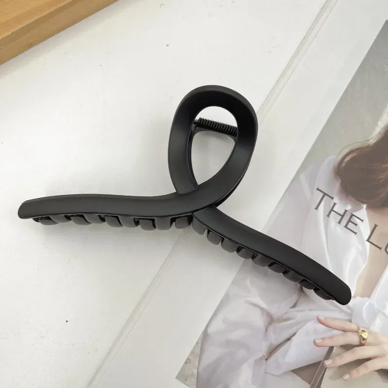 Grande pince griffe à cheveux en plastique transparent, 13 cm 24