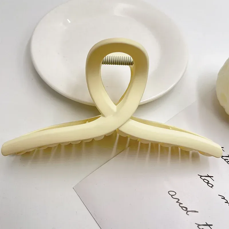 Grande pince griffe à cheveux en plastique transparent, 13 cm 30