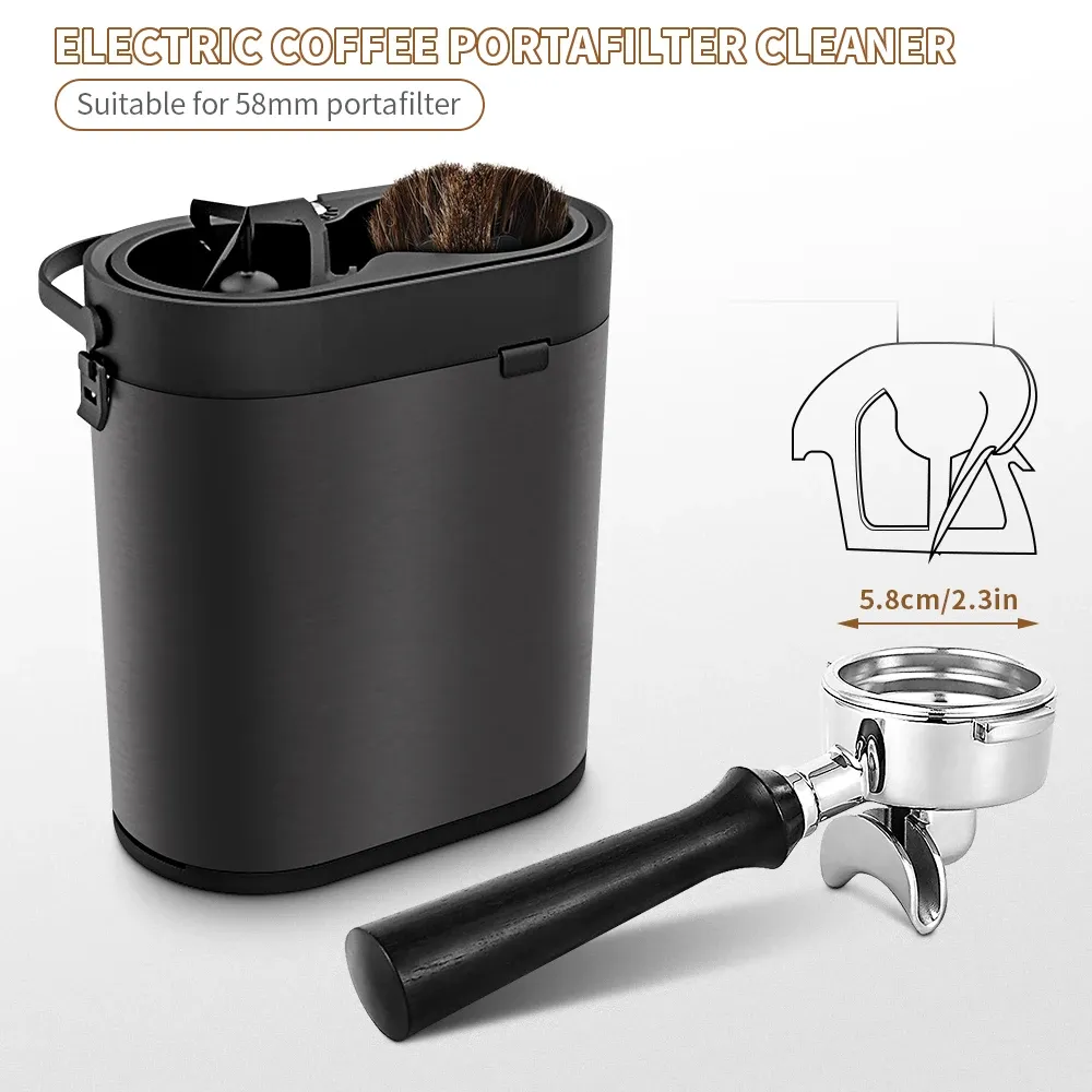 CAFEMASY – Pièce de rechange, tête de brosse et grattoirs de nettoyage du café 51/53/58 mm pour nettoyeur de porte-filtre automatique QuinSpin 5