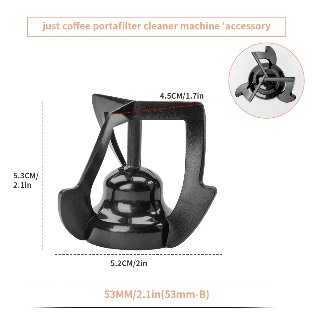 CAFEMASY – Pièce de rechange, tête de brosse et grattoirs de nettoyage du café 51/53/58 mm pour nettoyeur de porte-filtre automatique QuinSpin 15