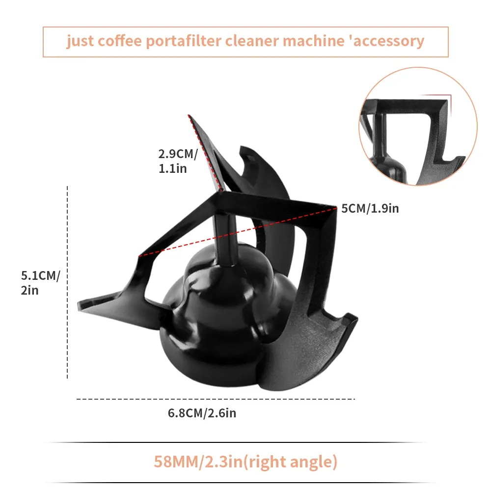 CAFEMASY – Pièce de rechange, tête de brosse et grattoirs de nettoyage du café 51/53/58 mm pour nettoyeur de porte-filtre automatique QuinSpin 16