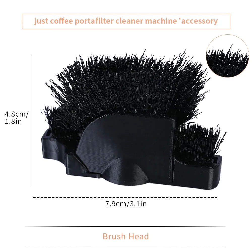 CAFEMASY – Pièce de rechange, tête de brosse et grattoirs de nettoyage du café 51/53/58 mm pour nettoyeur de porte-filtre automatique QuinSpin 17