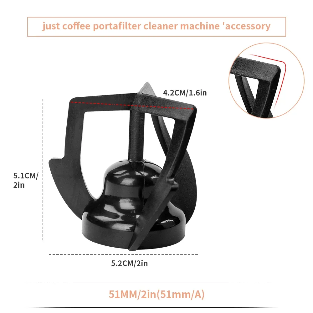 CAFEMASY – Pièce de rechange, tête de brosse et grattoirs de nettoyage du café 51/53/58 mm pour nettoyeur de porte-filtre automatique QuinSpin 12