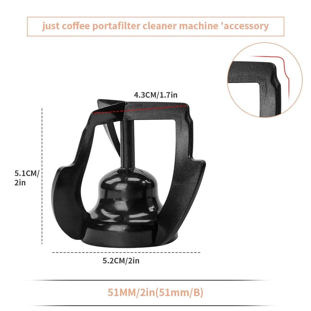 CAFEMASY – Pièce de rechange, tête de brosse et grattoirs de nettoyage du café 51/53/58 mm pour nettoyeur de porte-filtre automatique QuinSpin 13