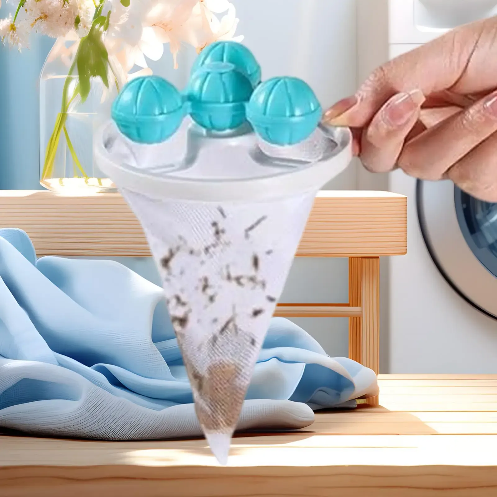 Filtre à peluches flottant pour machine à laver