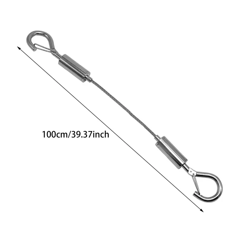 Crochet à ressort réglable pour câble métallique en acier inoxydable, système de suspension pour images et corde à linge 12