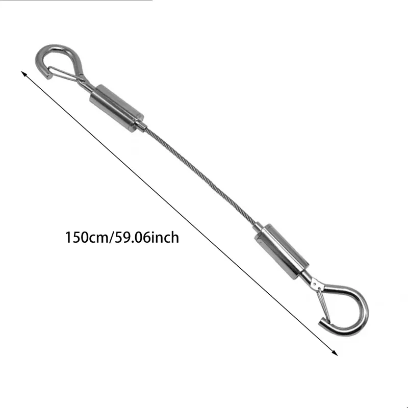 Crochet à ressort réglable pour câble métallique en acier inoxydable, système de suspension pour images et corde à linge 13
