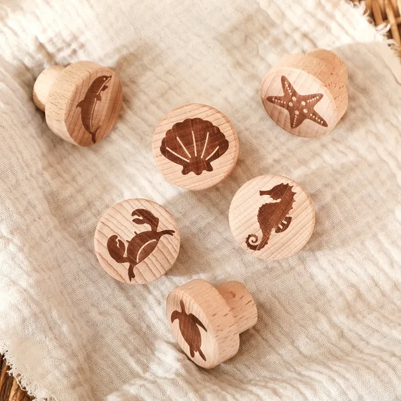 Boutons d'armoire bohème en bois