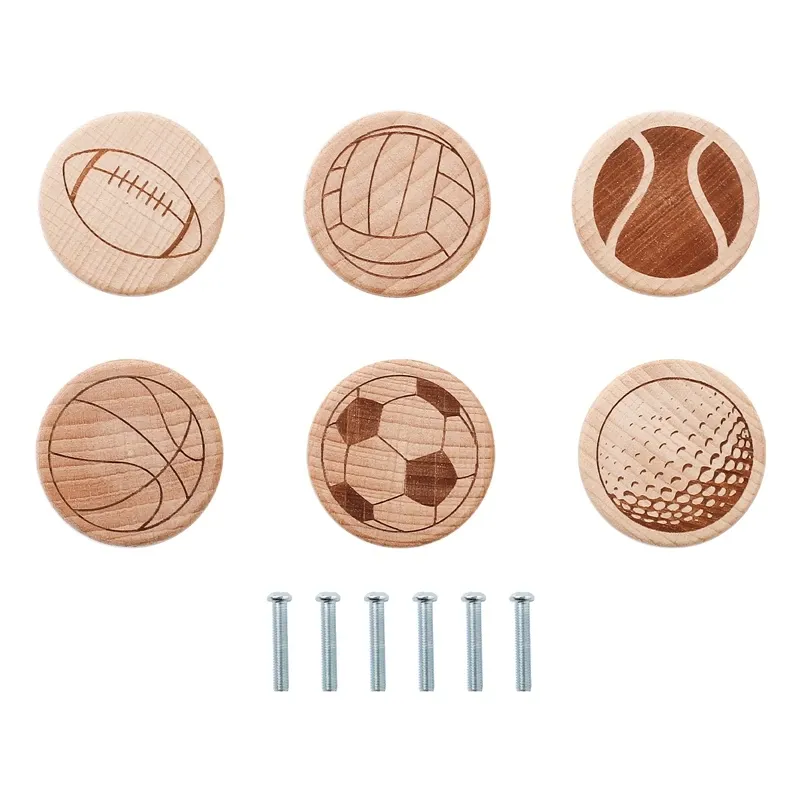Boutons d'armoire ronds en bois, style bohémien à motif animalier vintage 11