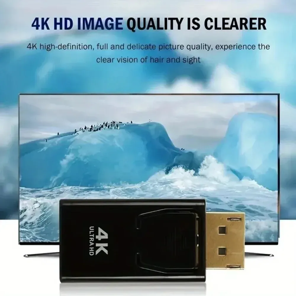 Adaptateur DisplayPort vers HD 4K, convertisseur DP mâle vers femelle 1080p avec audio 4