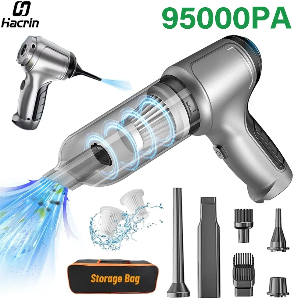 Aspirateur de voiture sans fil 95000 Pa, aspirateur à main haute puissance, souffleur polyvalent pour voiture et maison