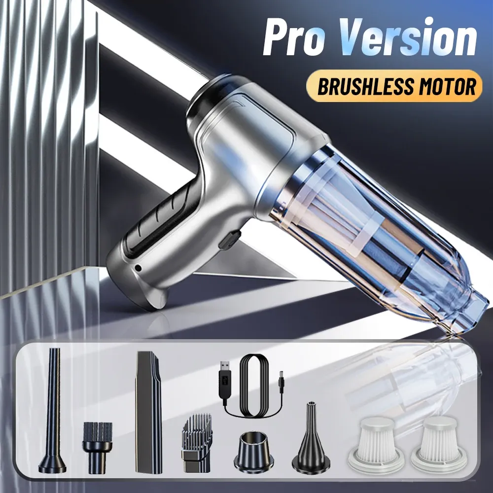 Aspirateur de voiture sans fil 95000 Pa, aspirateur à main haute puissance, souffleur polyvalent pour voiture et maison 12