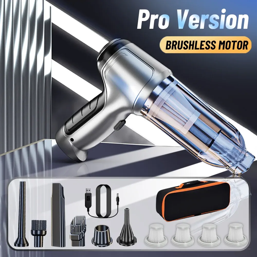 Aspirateur de voiture sans fil 95000 Pa, aspirateur à main haute puissance, souffleur polyvalent pour voiture et maison 11