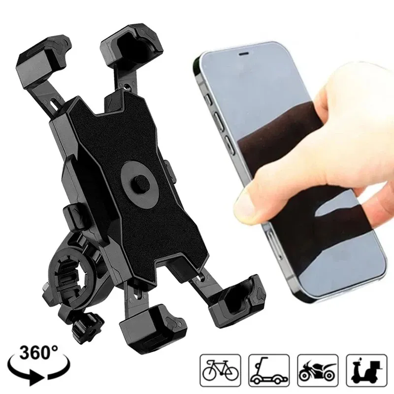 Support de téléphone rotatif 360° pour vélo et moto, universel, antichoc - Image 1