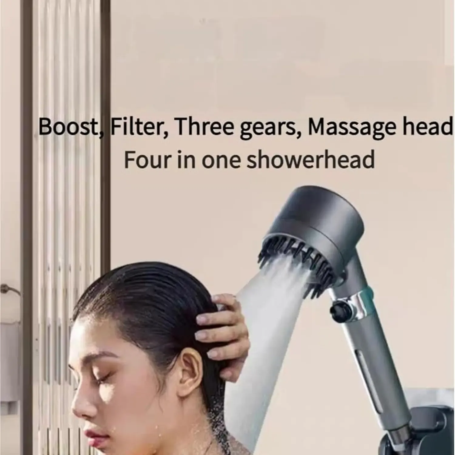 Robinetterie de salle de bain à jet ionique avec filtre pour douchette, turbocompresseur et plusieurs modes de pulvérisation 2