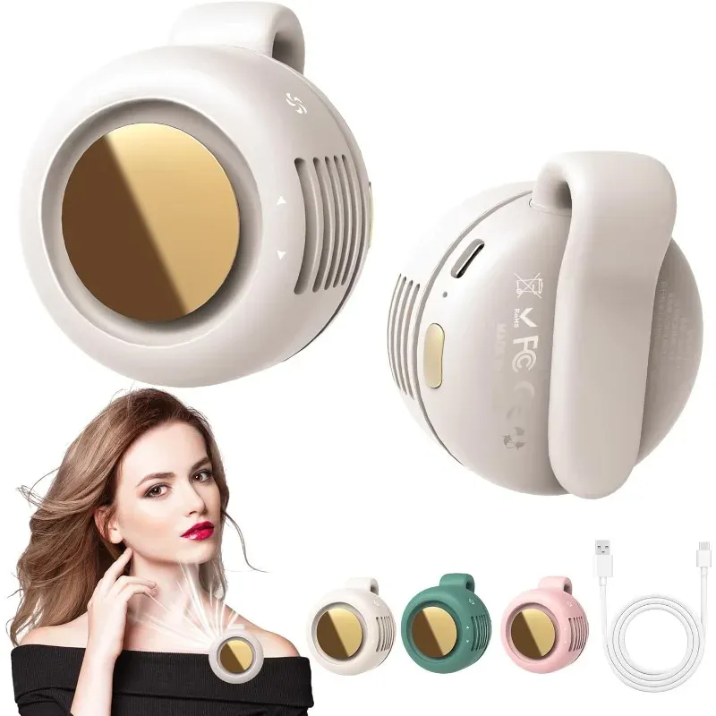 Mini ventilateur électrique portable silencieux sans pales à clipser sur chemise ou ceinture, réglable en 3 vitesses, idéal pour l'extérieur