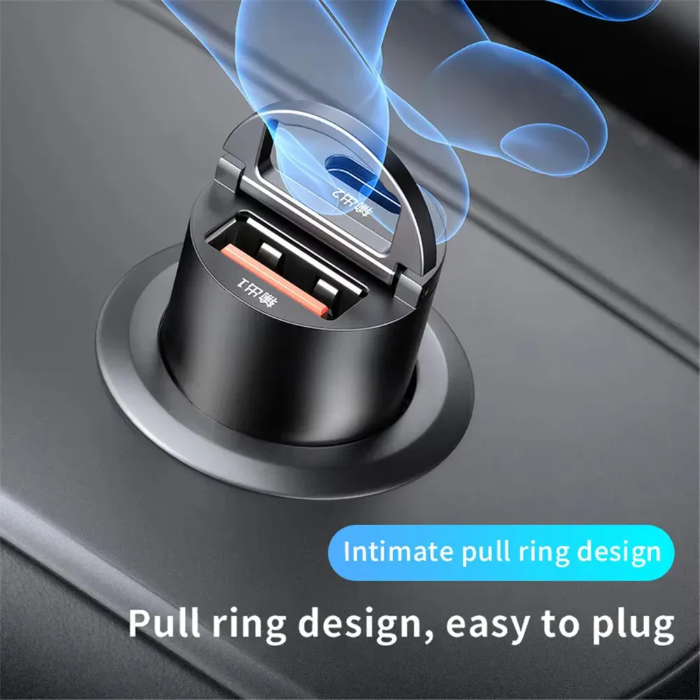 Mini chargeur de voiture USB-C à charge rapide, compatible Xiaomi, Samsung, Huawei et iPhone, 12-24 V, QC 3.0 et PD 6