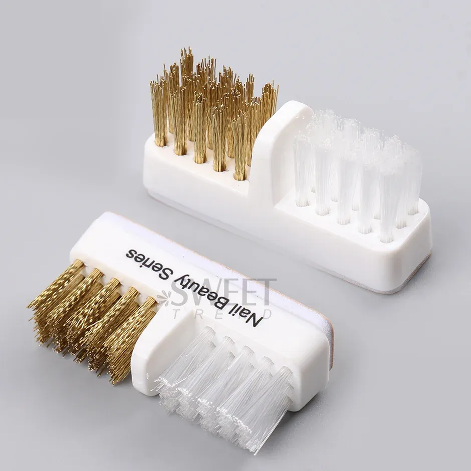 Tête de meulage électrique pour ongles, brosse de nettoyage, forets de manucure portables, nettoyant, double brosse en fil de cuivre, fournitures d'outils de nettoyage, 1 pièce 4