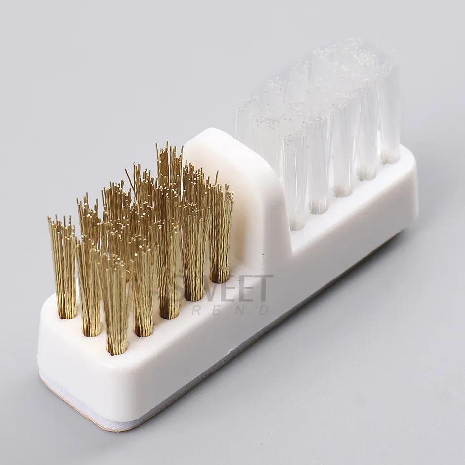 Tête de meulage électrique pour ongles, brosse de nettoyage, forets de manucure portables, nettoyant, double brosse en fil de cuivre, fournitures d'outils de nettoyage, 1 pièce 6