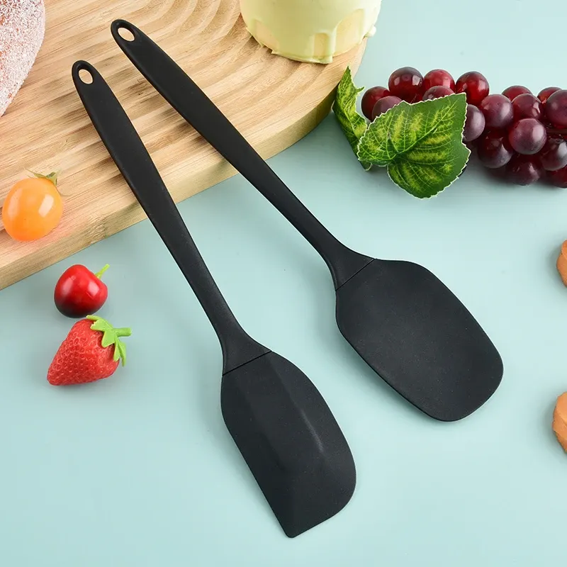Ensemble d'ustensiles de cuisine en silicone 6 pièces : racloir à crème, spatule, pinceau à huile, racloir de précision, outil de pâtisserie, manche non inclus 2