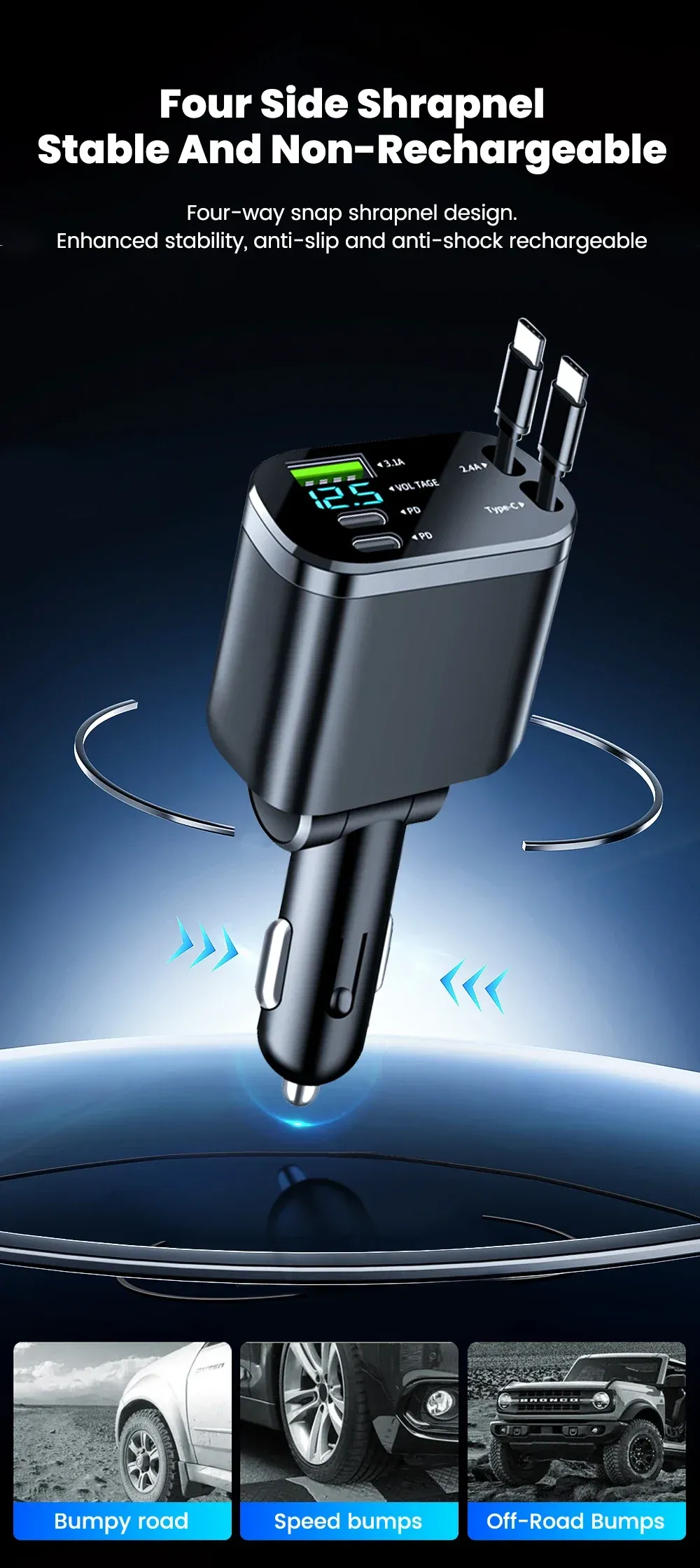 Chargeur de voiture 5 en 1 - connectique