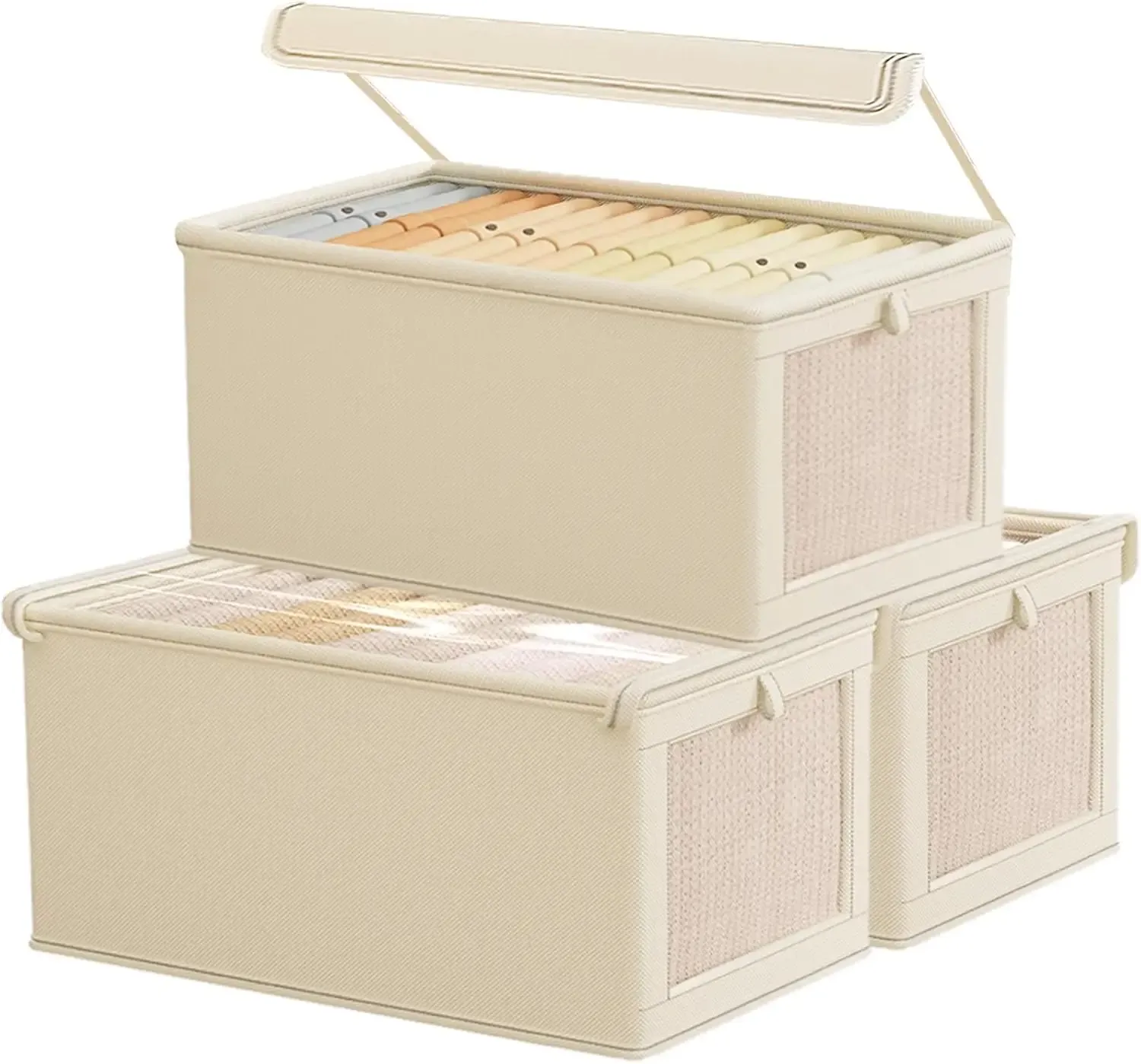 Boîte de rangement pliable pour vêtements avec fenêtre transparente, en tissu Oxford 6