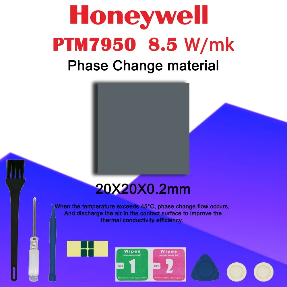 Pâte thermique à changement de phase Honeywell PTM7950 – 8,5 W/m·K pour ordinateur portable, processeur et carte graphique 12