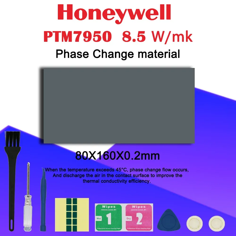 Pâte thermique à changement de phase Honeywell PTM7950 – 8,5 W/m·K pour ordinateur portable, processeur et carte graphique 7