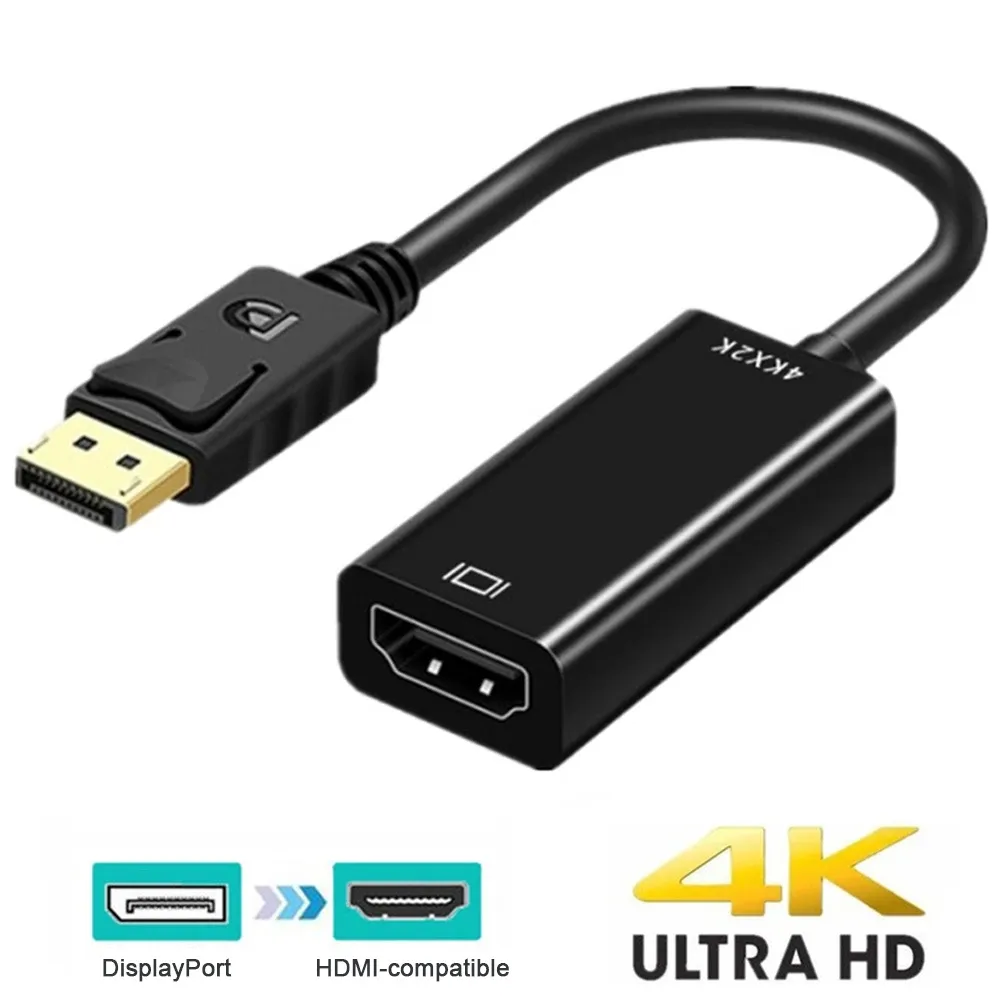 Adaptateur DisplayPort vers HDMI 4K en vue d'ensemble