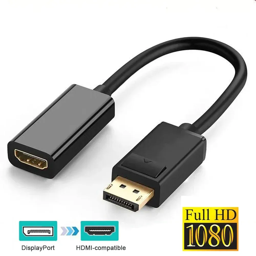 Adaptateur convertisseur DisplayPort vers HDMI 4K, câble audio-vidéo DP mâle vers femelle pour PC et TV 8
