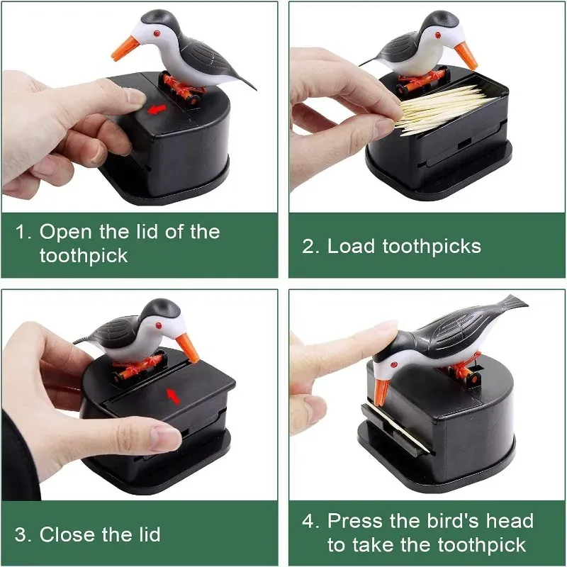 Distributeur automatique de cure-dents à une touche, design pic-bois 4