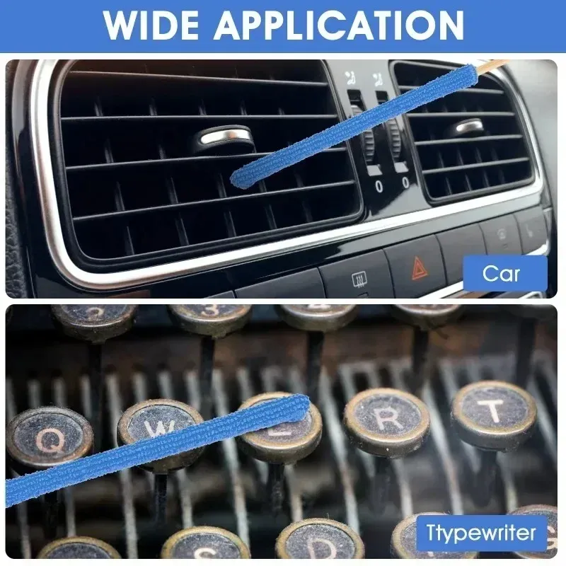 Brosse microfibre à long manche pour voiture, climatiseur et stores, avec collecteur de poussière, format étroit et outil de nettoyage 4