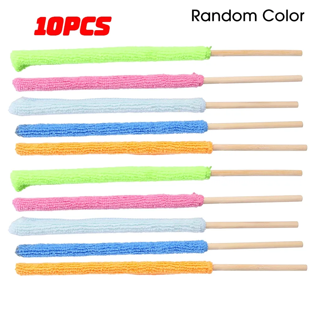 Brosse microfibre à long manche pour voiture, climatiseur et stores, avec collecteur de poussière, format étroit et outil de nettoyage 7