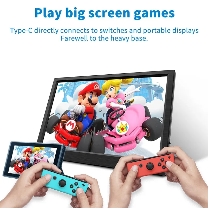 Moniteur portable 11,6 pouces HDMI pour ordinateur portable, écran secondaire pour le jeu, compatible Switch, PS4, Xbox et Raspberry Pi 6