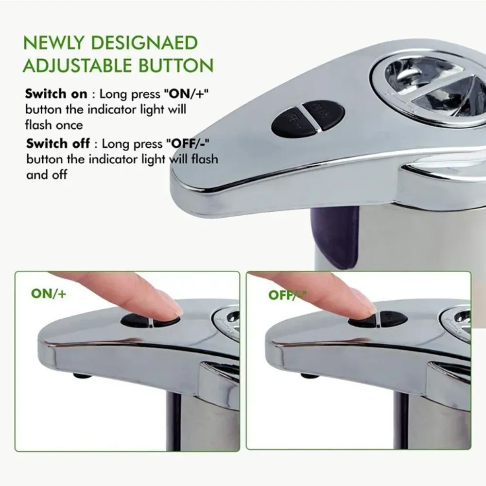 Distributeur automatique de savon électrique en acier inoxydable, étanche et sans contact, à capteur intelligent pour salle de bains 3