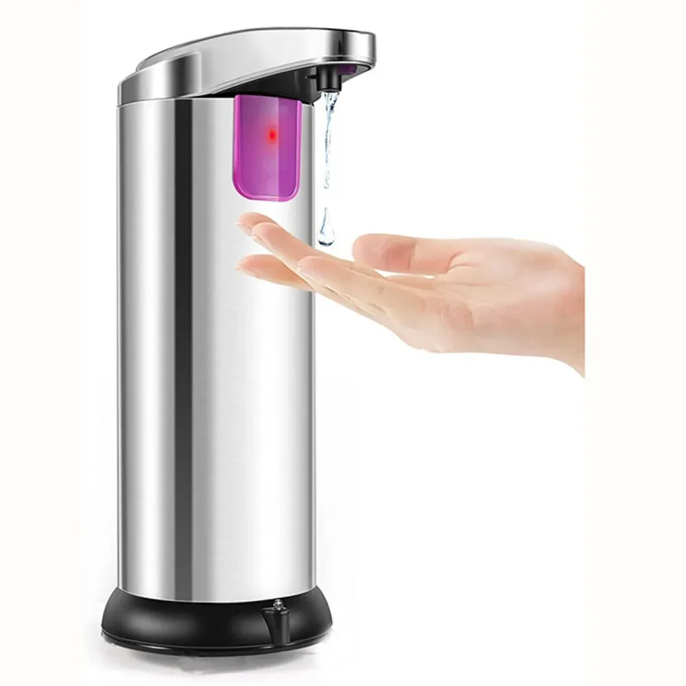 Distributeur automatique de savon électrique en acier inoxydable, étanche et sans contact, à capteur intelligent pour salle de bains 7