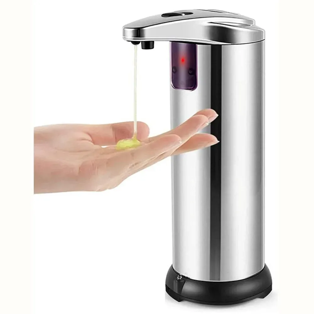 Distributeur automatique de savon électrique en acier inoxydable, étanche et sans contact, à capteur intelligent pour salle de bains 8
