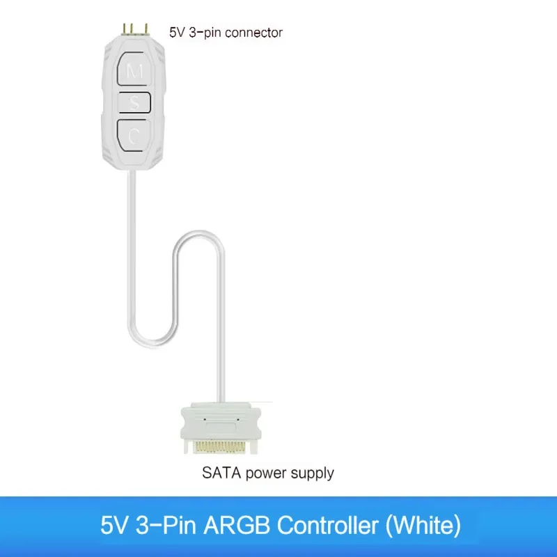Contrôleur ARGB 5V 3 broches vers alimentation SATA, mini hub RGB 3 broches pour PC, boîtier, ventilateur, LED 11