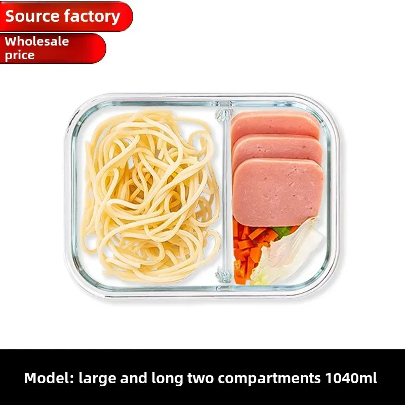 Boîte à repas en verre étanche avec couvercle, compatible micro-ondes, boîte bento portable 7