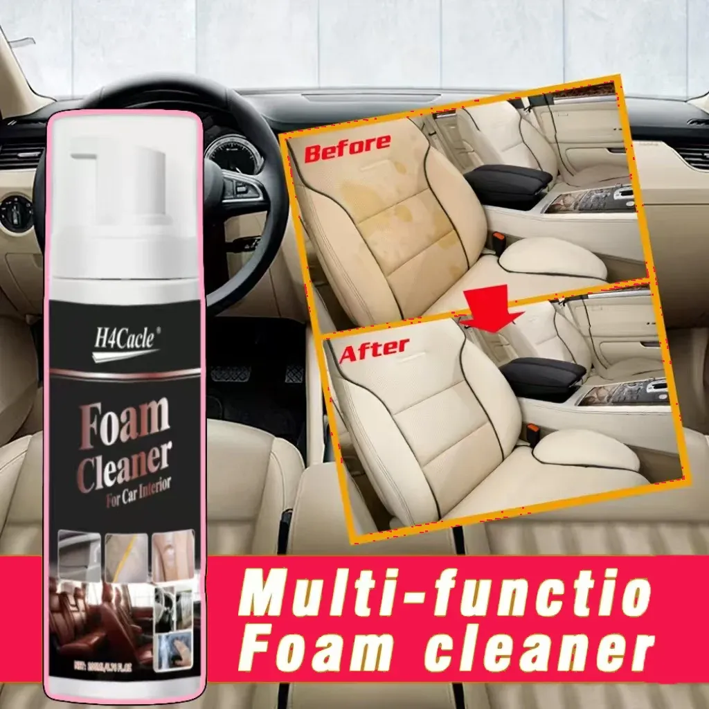 Nettoyant moussant multifonction pour intérieur de voiture, élimination des taches, cuir et usage domestique 2
