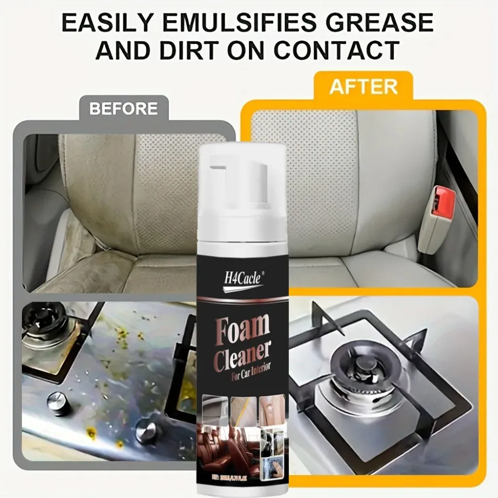 Nettoyant moussant multifonction pour intérieur de voiture, élimination des taches, cuir et usage domestique 5